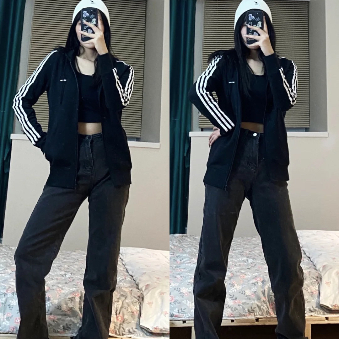 adidas 运动休闲连帽外套 穿搭分享