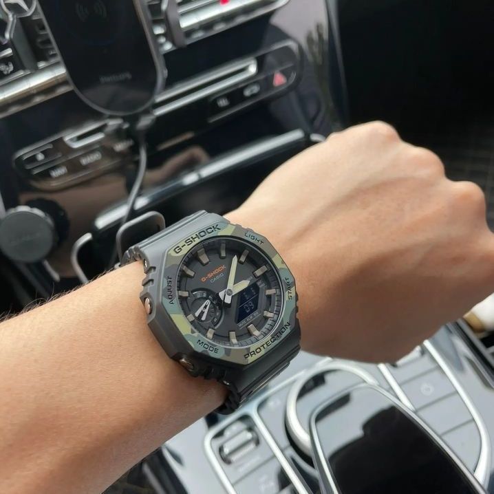 Casio碳纤维计时八角农家橡树迷彩男表分享