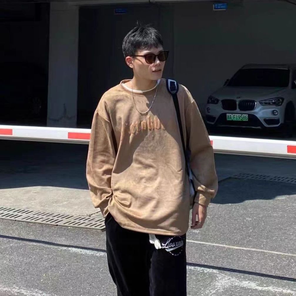 ProteusBoy环形印花麂皮绒卫衣的男生穿搭分享