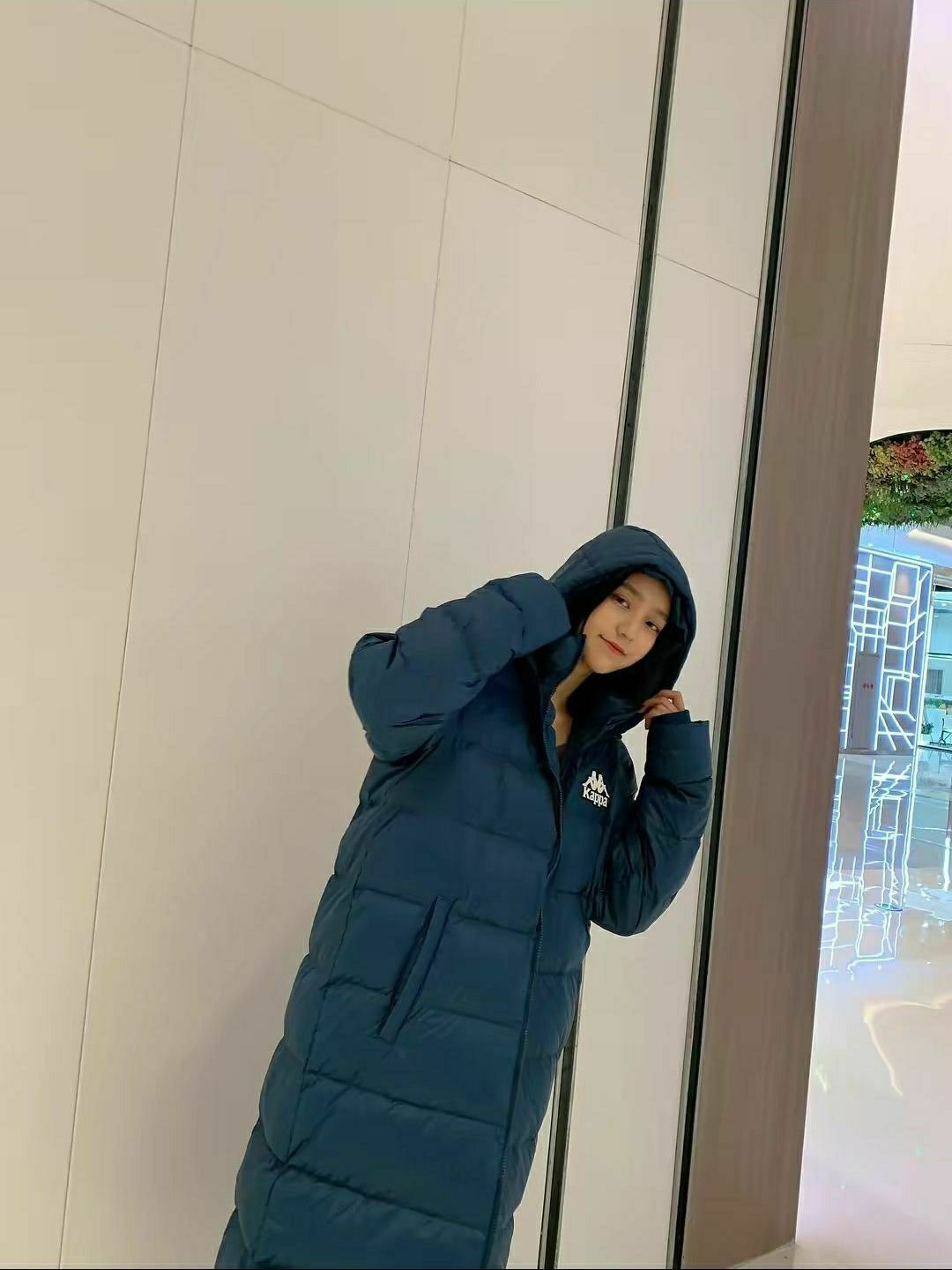 Kappa 长款连帽防寒羽绒服 K0AZ2YY66D