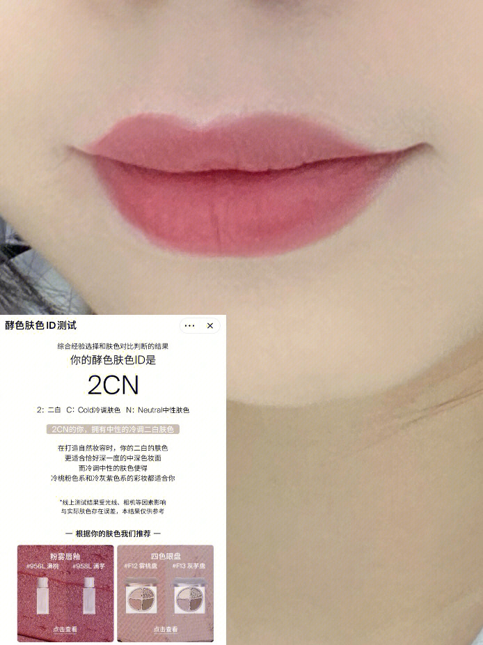 如果按照肤色测试的结果买唇釉...