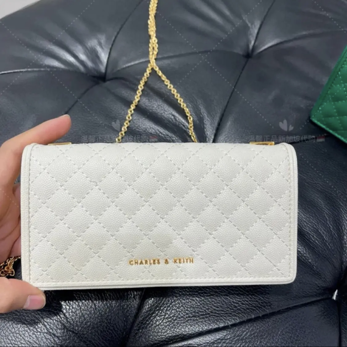 CHARLES＆KEITH 菱格链条斜挎女包分享