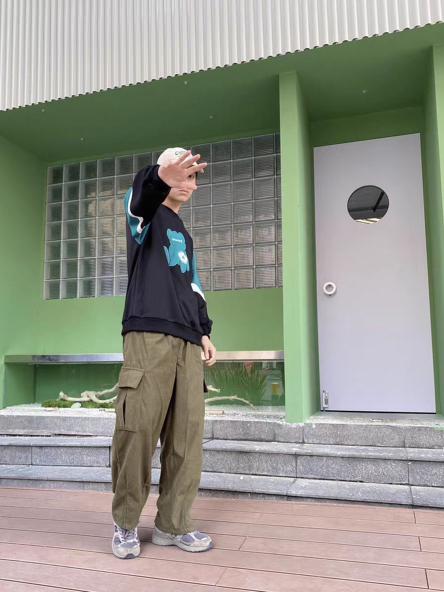 OOTD/绿色工装裤复古穿搭