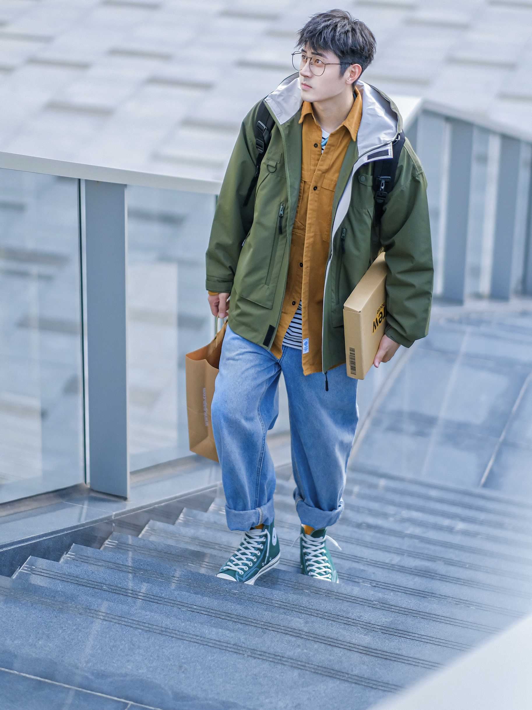 🔹男生秋季穿搭|“绿橙蓝”少年感穿搭🉑️🍃