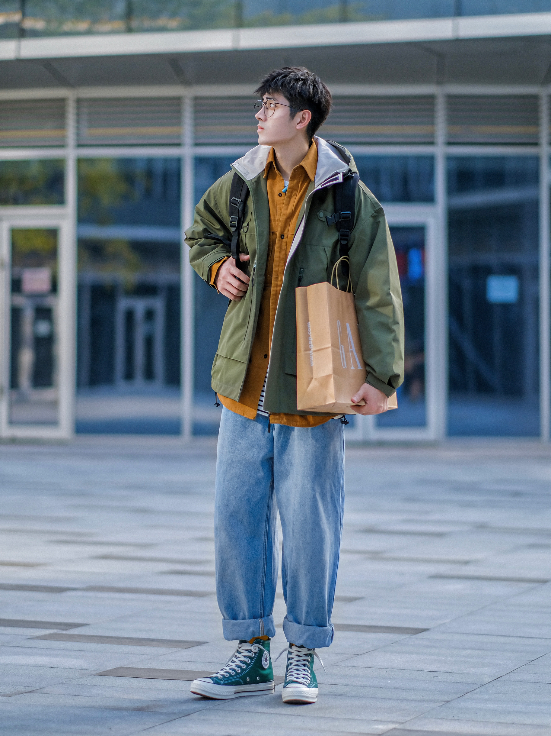 🔹男生秋季穿搭|“绿橙蓝”少年感穿搭🉑️🍃