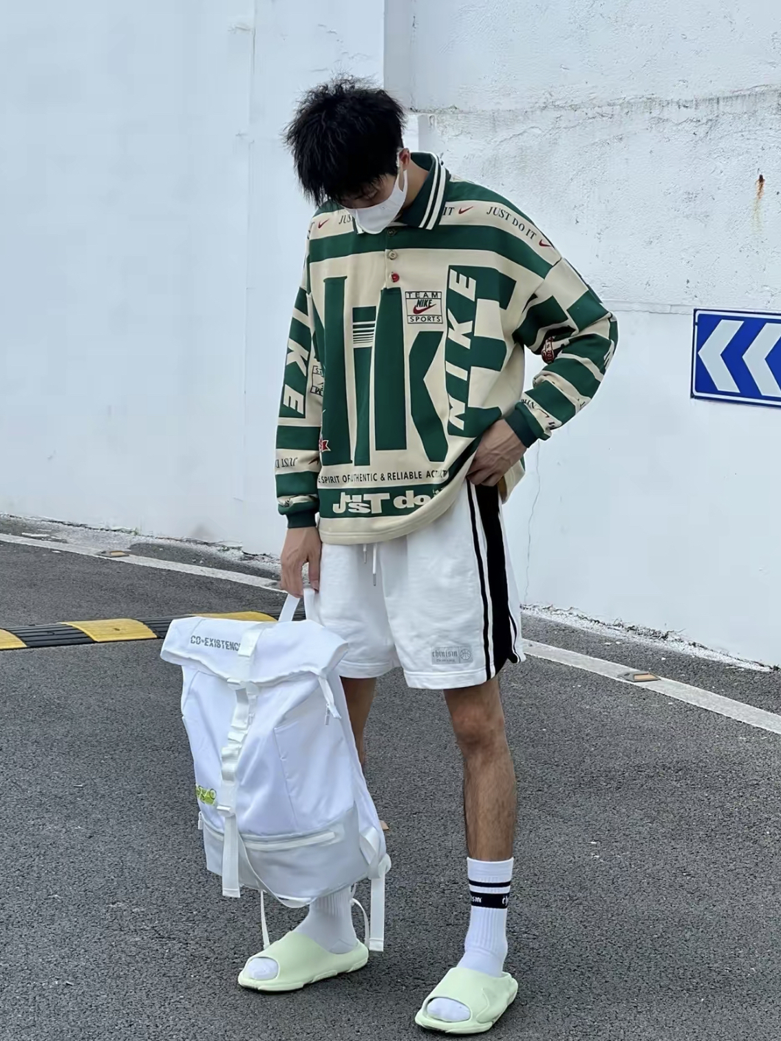 OOTD 早秋条纹长袖 Polo 衫