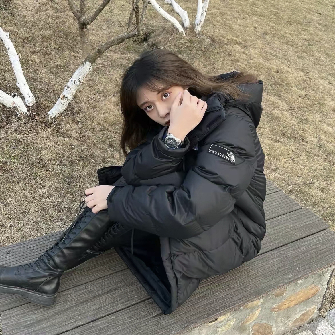 北面经典黑色长款羽绒服❄️