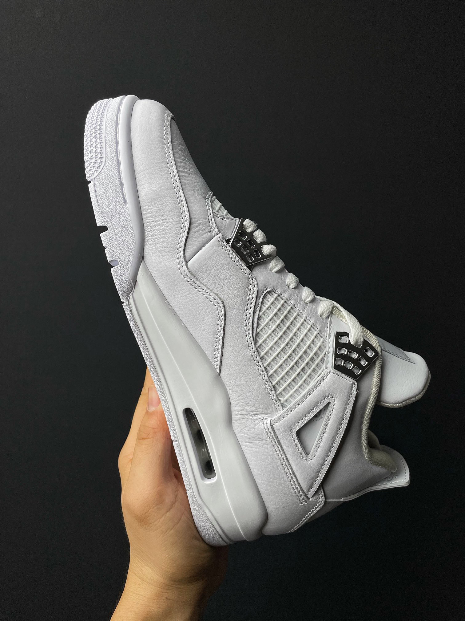 「爆款球鞋」Air Jordan 4 Retro Pure Money 纯白 银扣