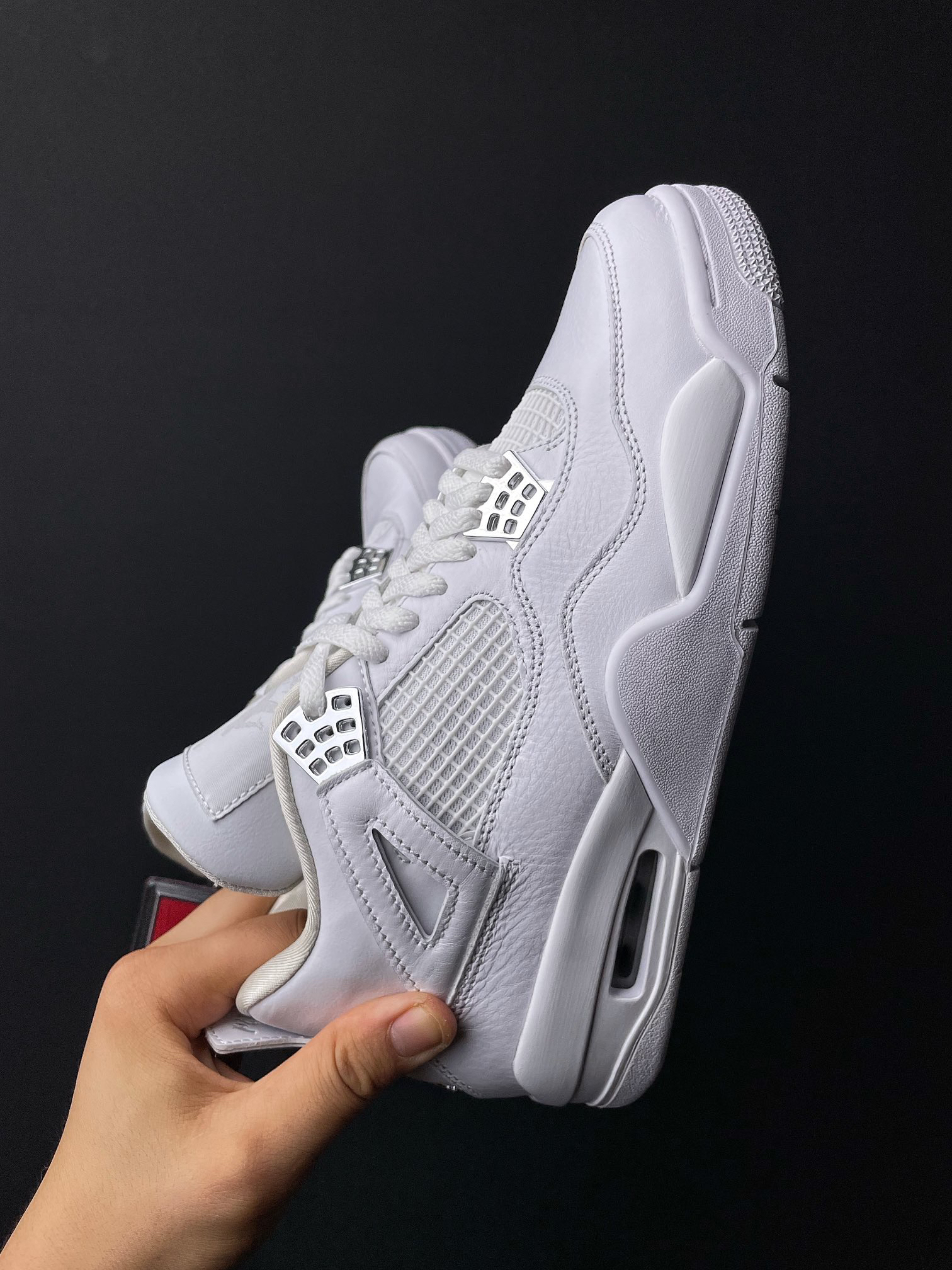 「爆款球鞋」Air Jordan 4 Retro Pure Money 纯白 银扣