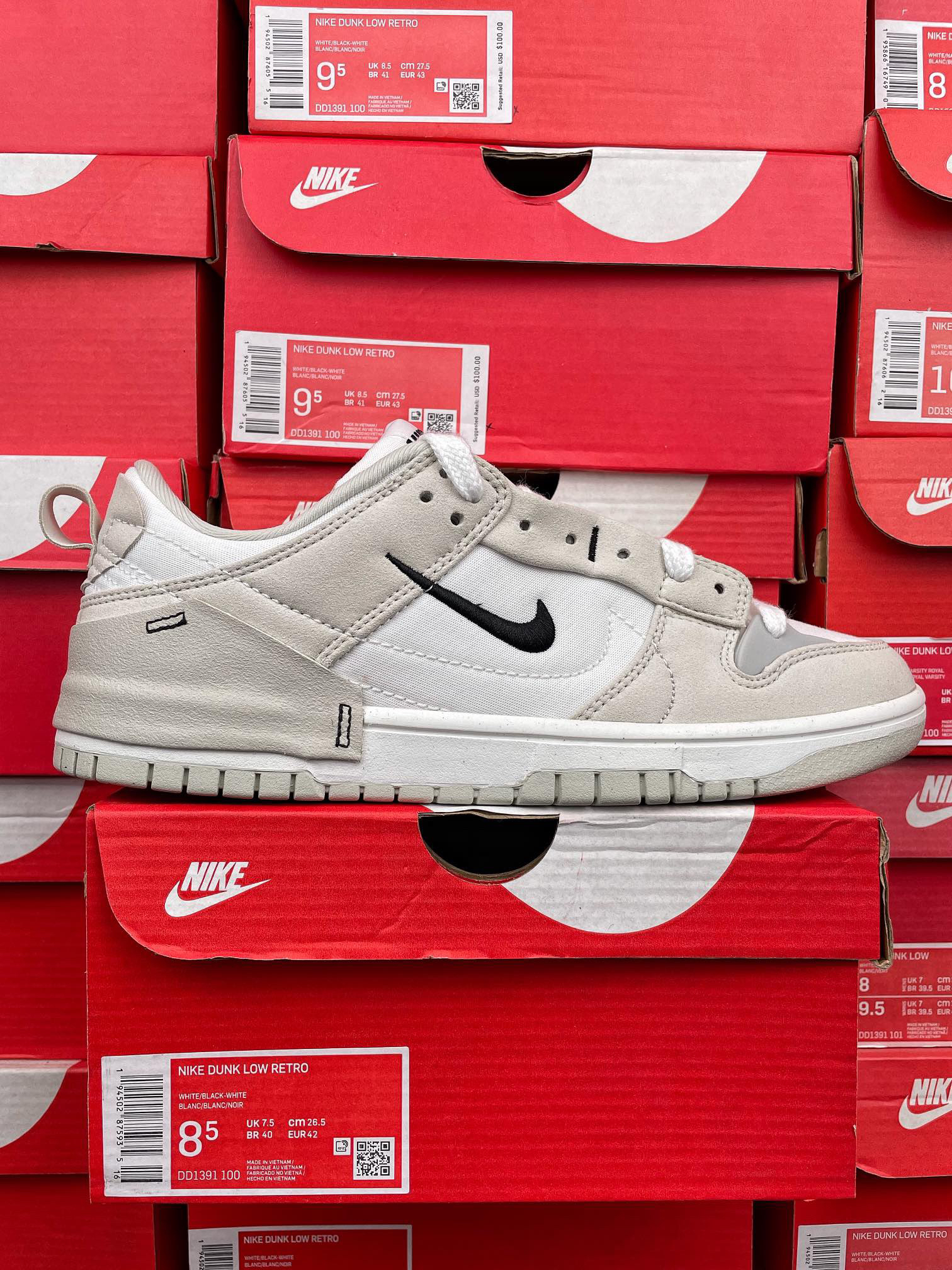 Nike Dunk Low Disrupt 2 潮流经典 低帮休闲
板鞋 女款 灰白色 可回收材料