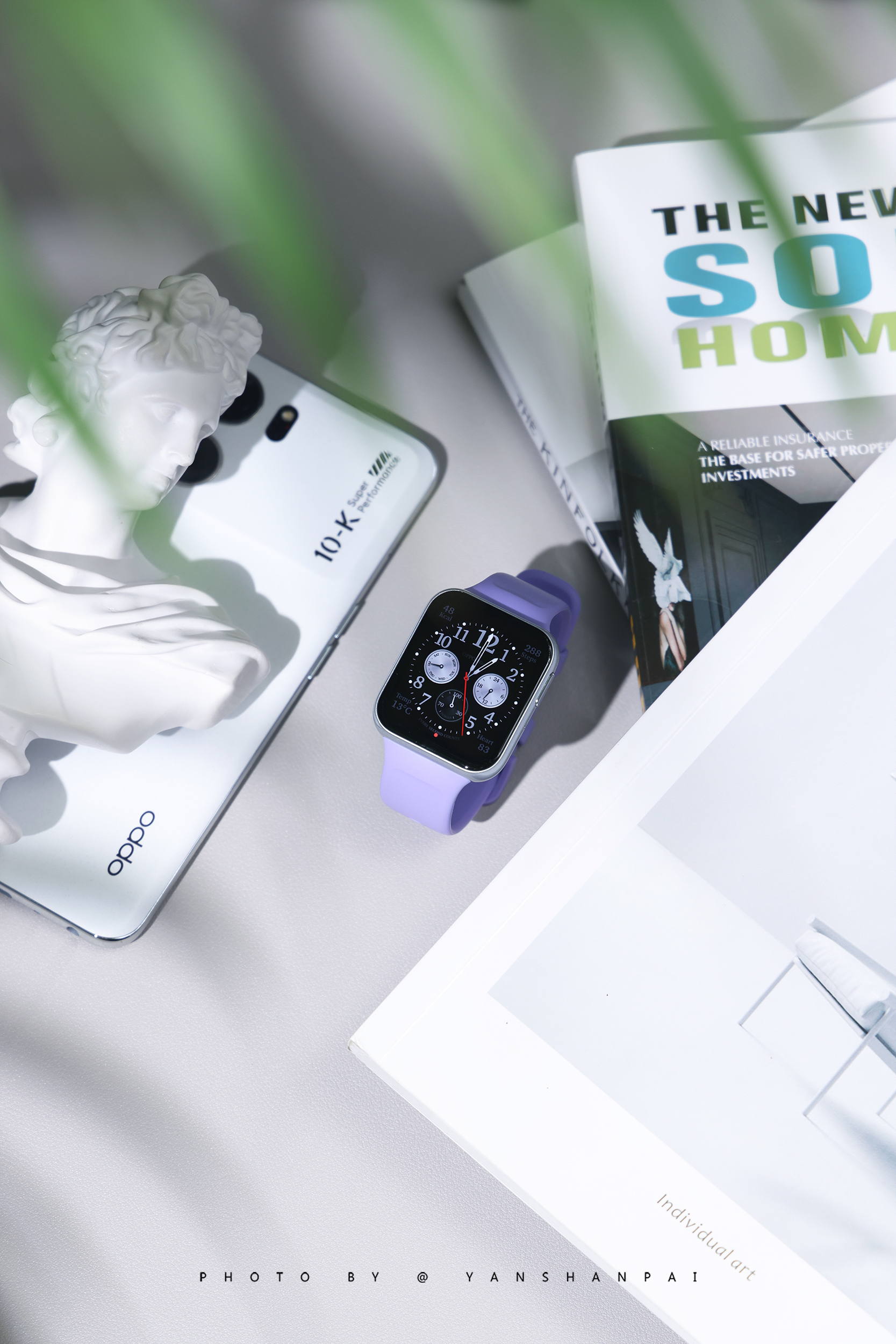 OPPO Watch SE薄雾紫实拍，这块手表有点潮