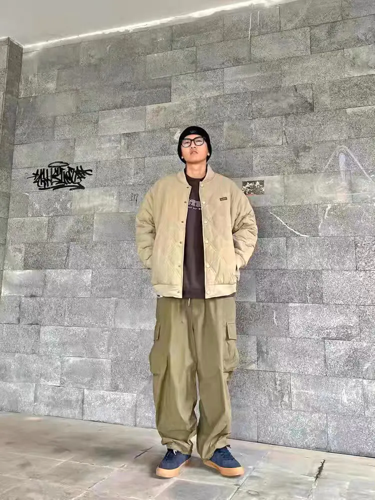 ootd 复古菱形棉服◇
