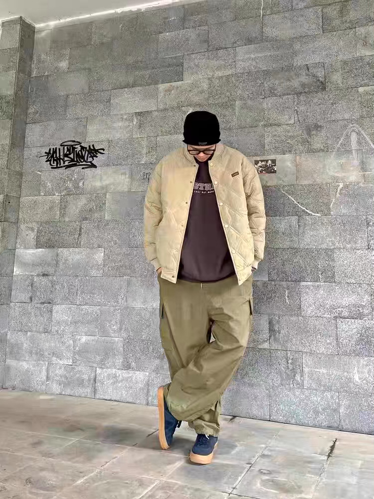 ootd 复古菱形棉服◇