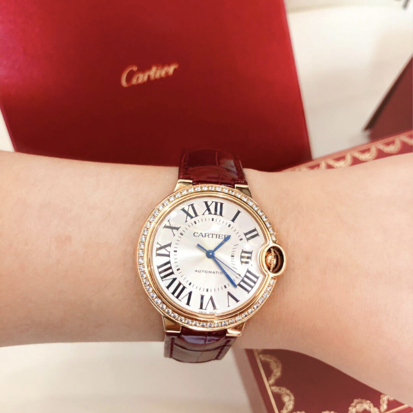 Cartier/卡地亚 蓝气球 玫瑰金鳄鱼皮手表分享