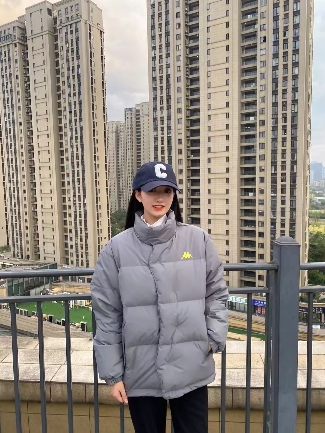 今日Look～灰色羽绒服好高级！！