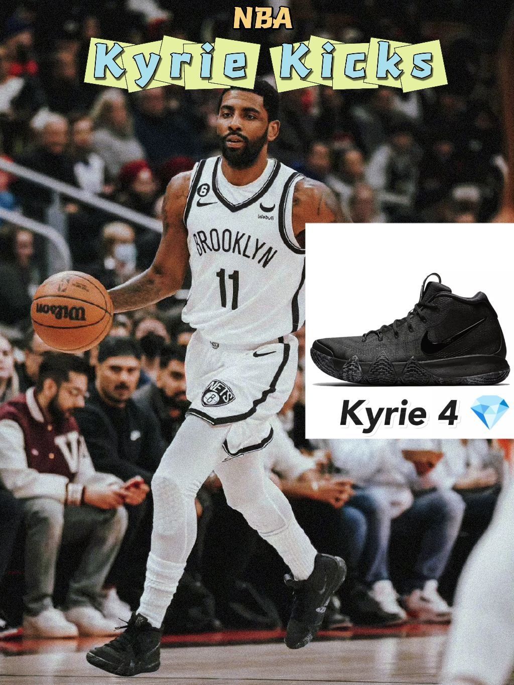 欧文比赛再次上脚Kyrie 4 黑武士