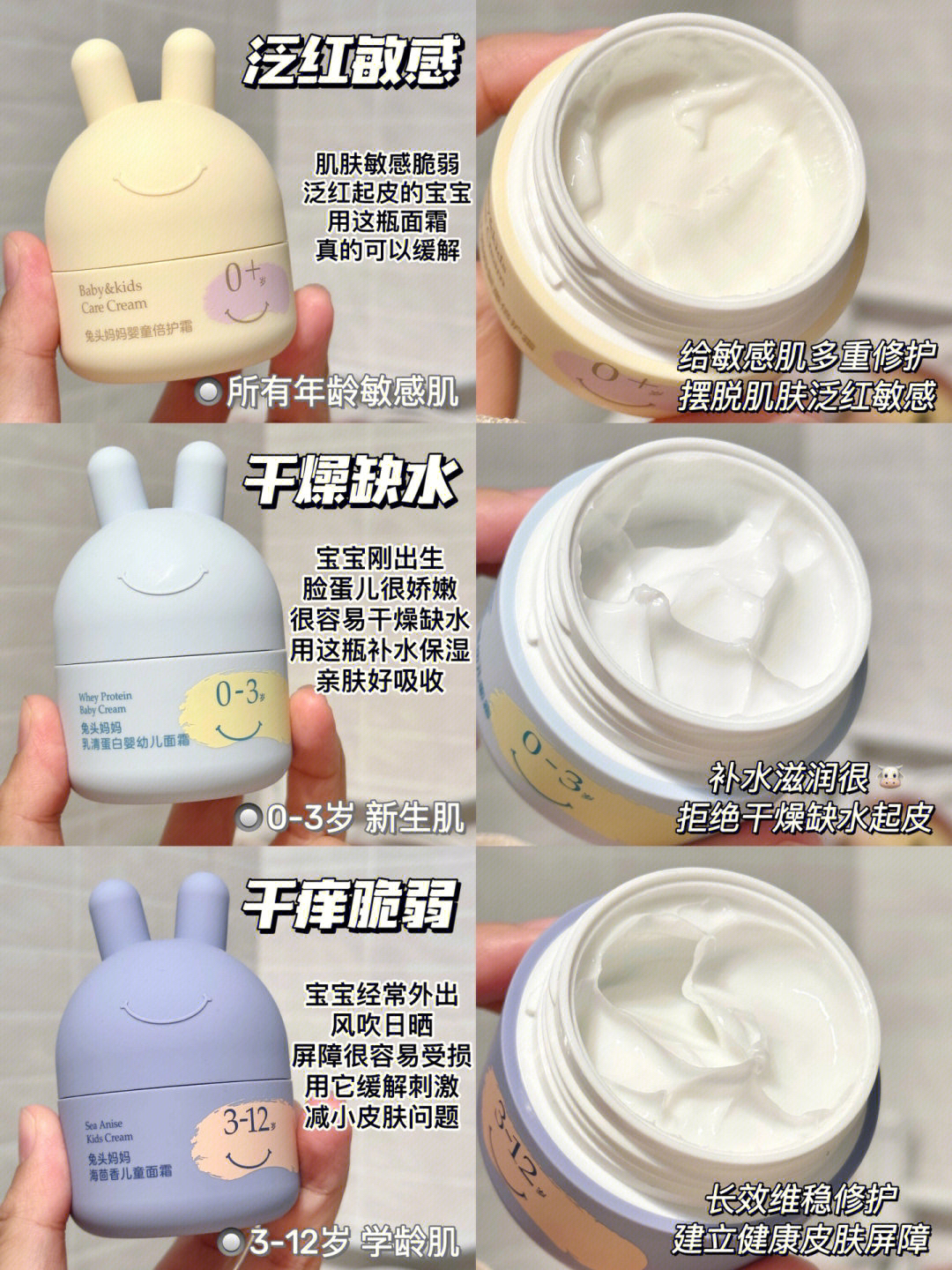 不同肤质宝宝面霜怎么选？看这一篇就够了！