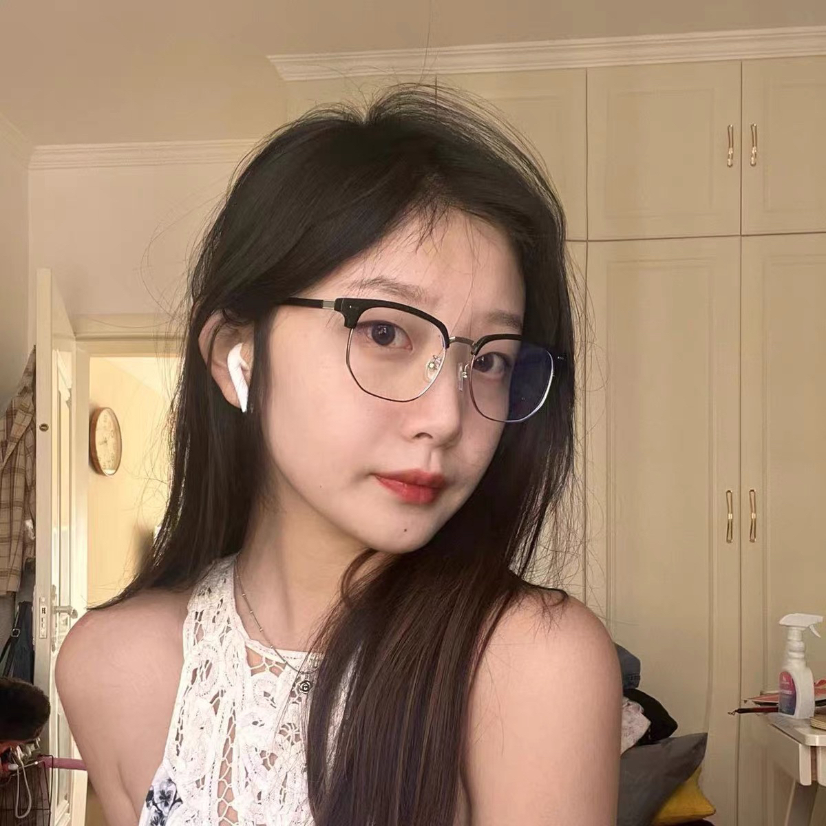 素颜必备‼️这个韩里韩气的半框眼镜真的绝了