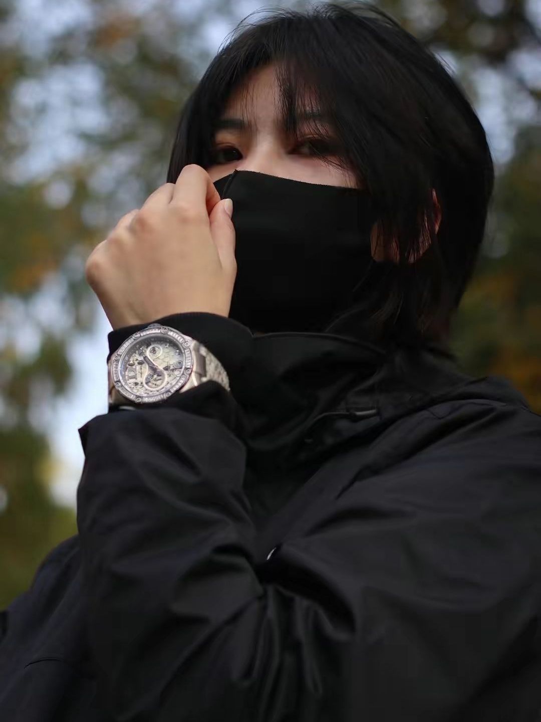 NSQUARE/恩仕雅 蛇后系列 蛇纹压花皮表带镶钻自动机械男士手表推荐