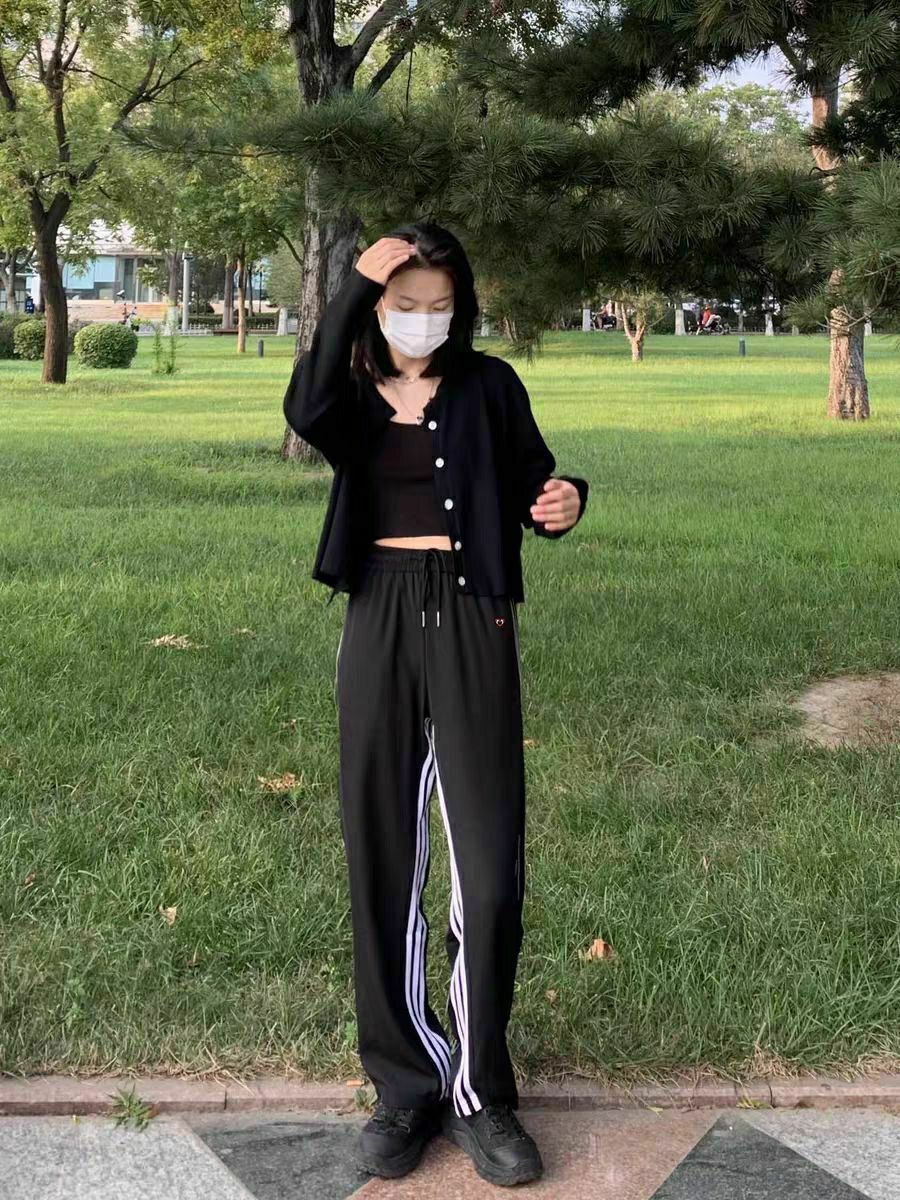 男女同款的撞色白搭休闲裤