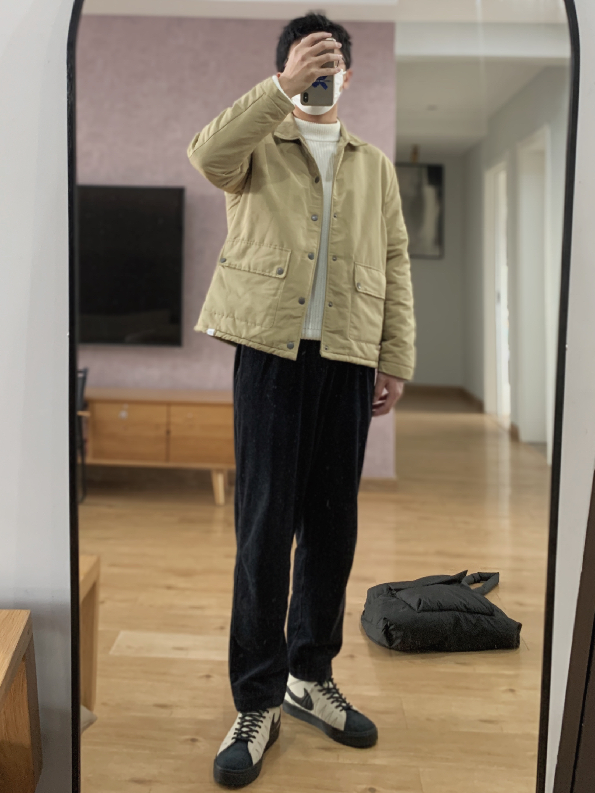 优衣库早春通勤穿搭  | 卡其+白色+黑色🉑