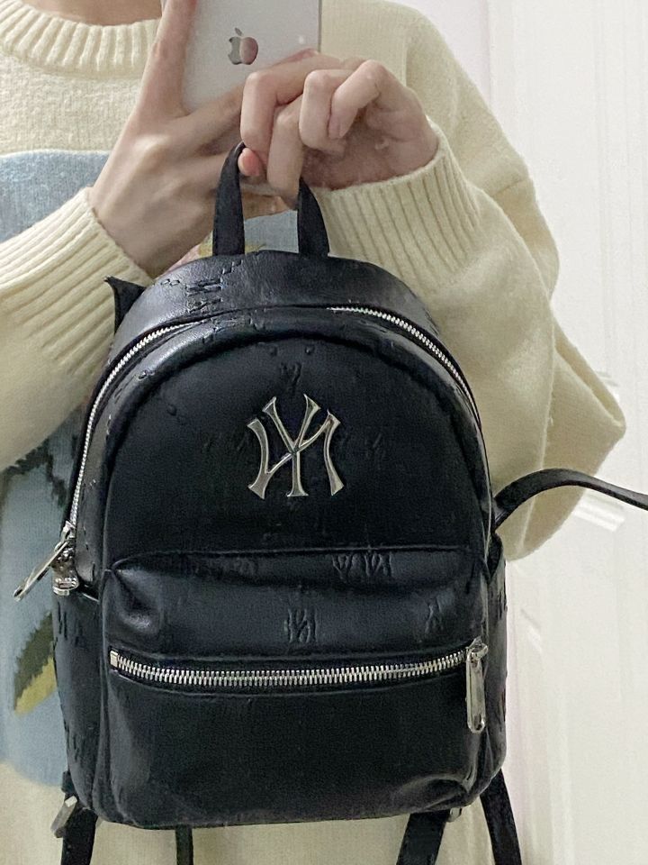 mlb皮质老花双肩包，颜值好高