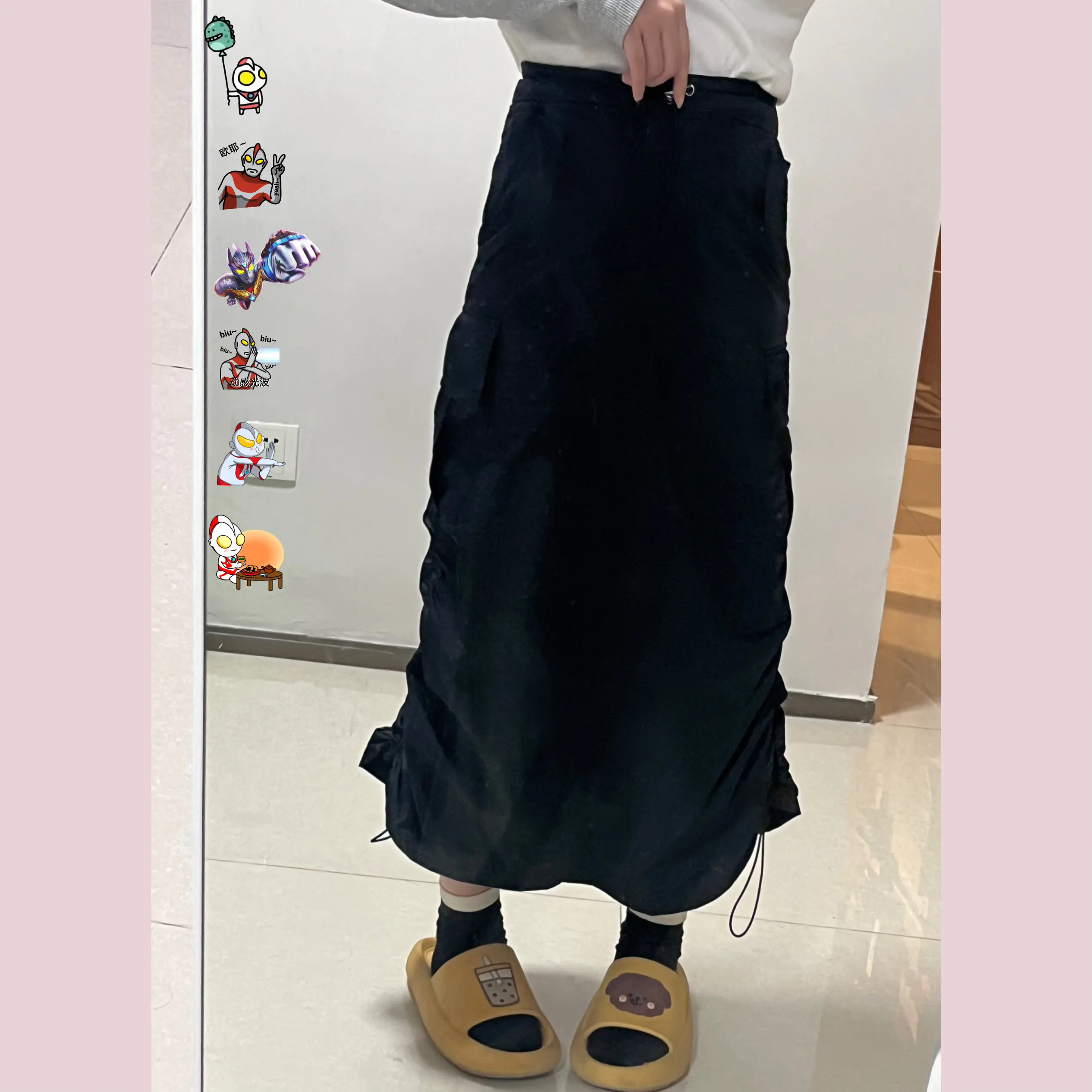 工装裙对小个子微胖女孩真的太友好了嗯~