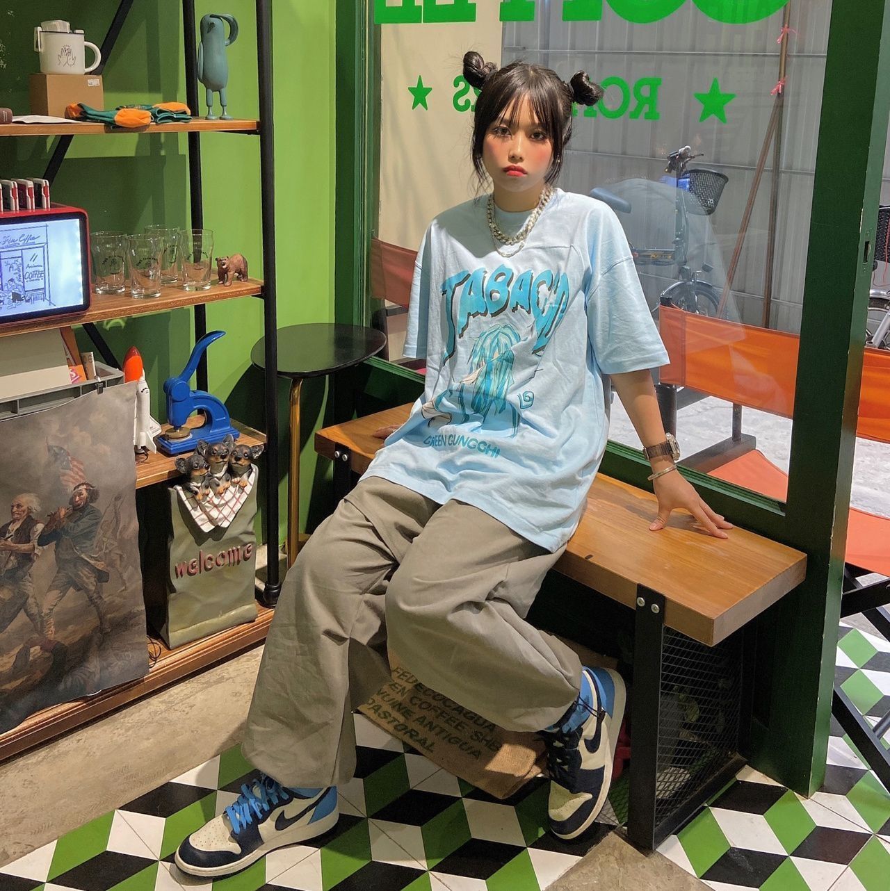 aj1北卡蓝黑曜石穿搭|情侣装|学生党