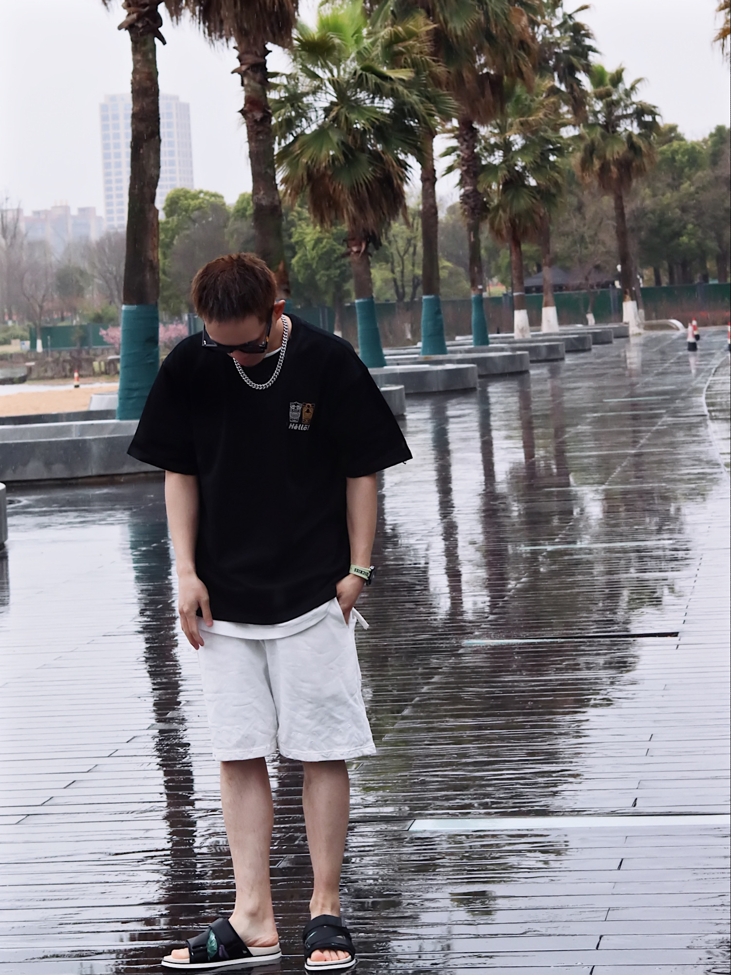 雨天出行！注意防滑！
今日份的休闲穿搭主