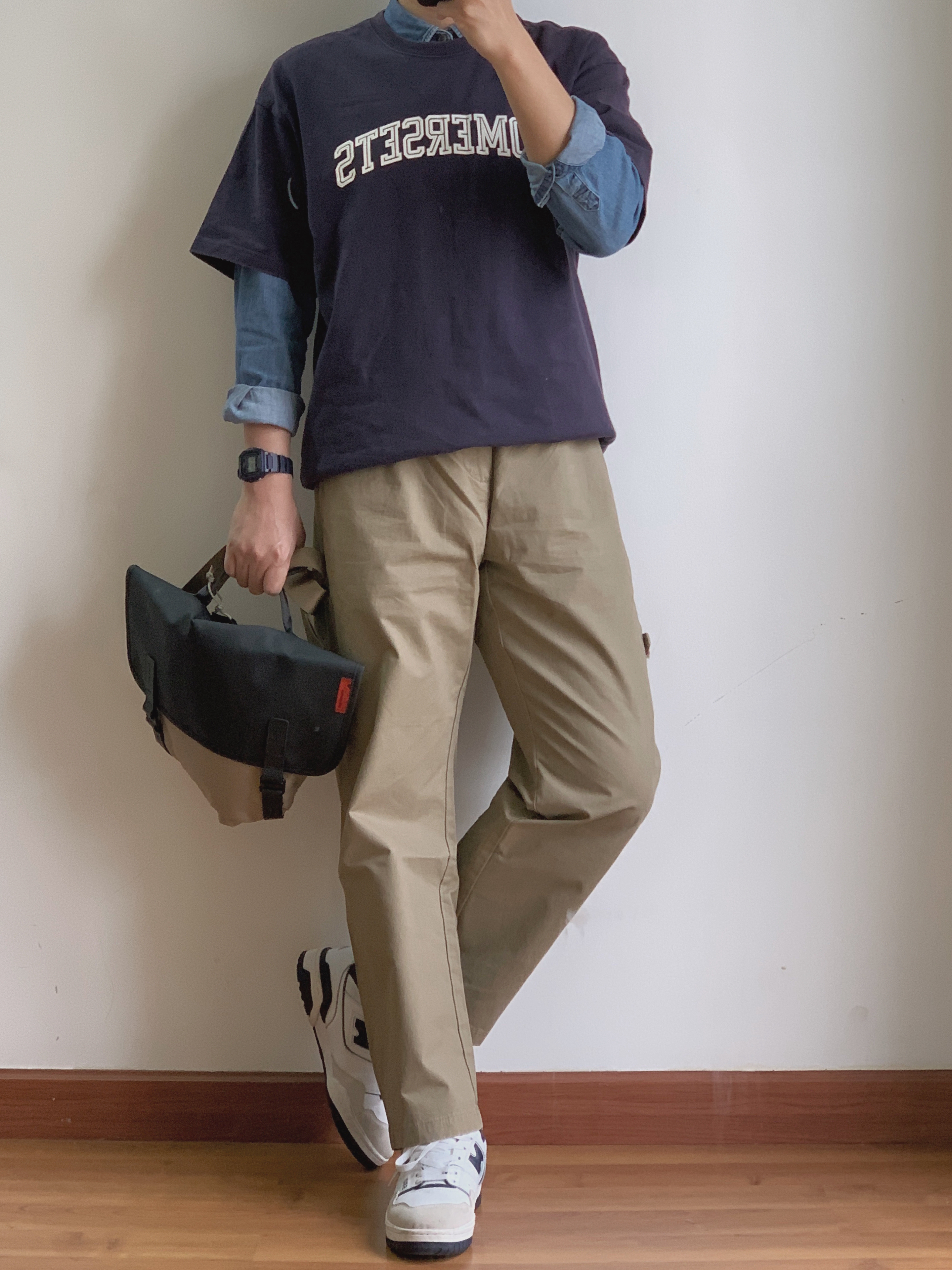 假期OOTD | 男士简约学院风同色系叠穿穿搭