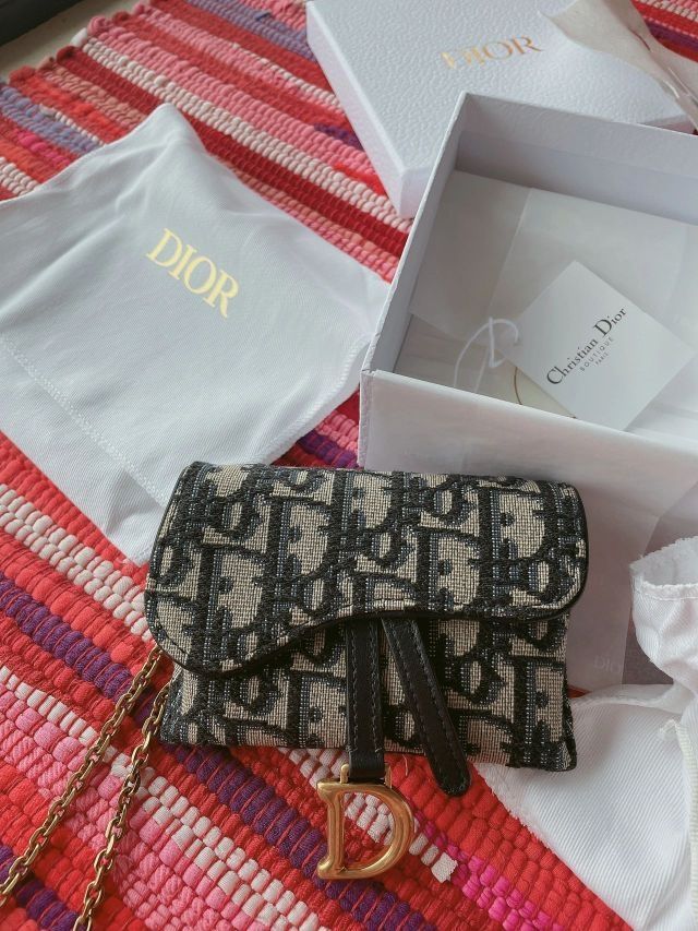 Dior Oblique刺绣老花链条零钱包 分享