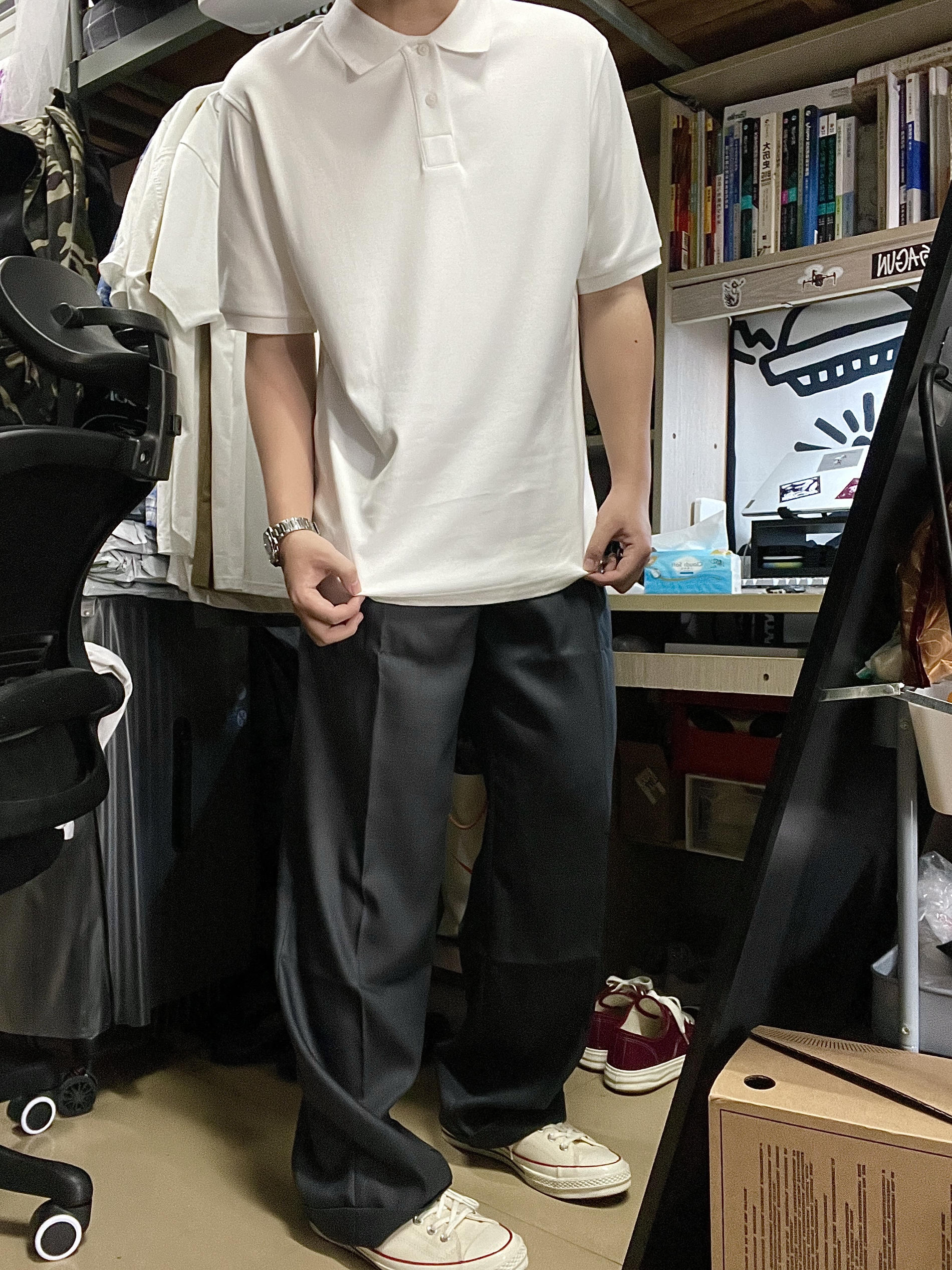 polo衫+西裤 变成大人模样😎