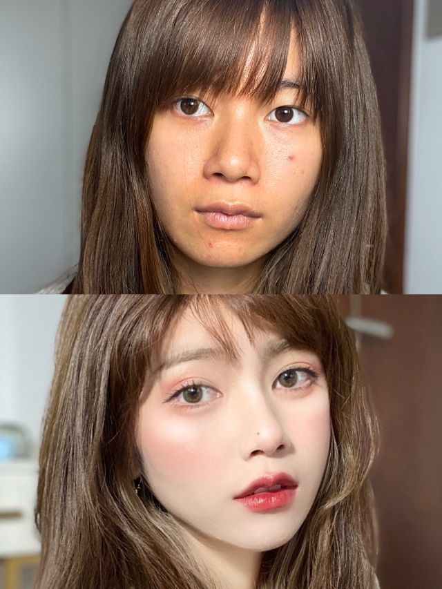 男友说我妆前妆后差别太大❗我这样画的过分吗❓