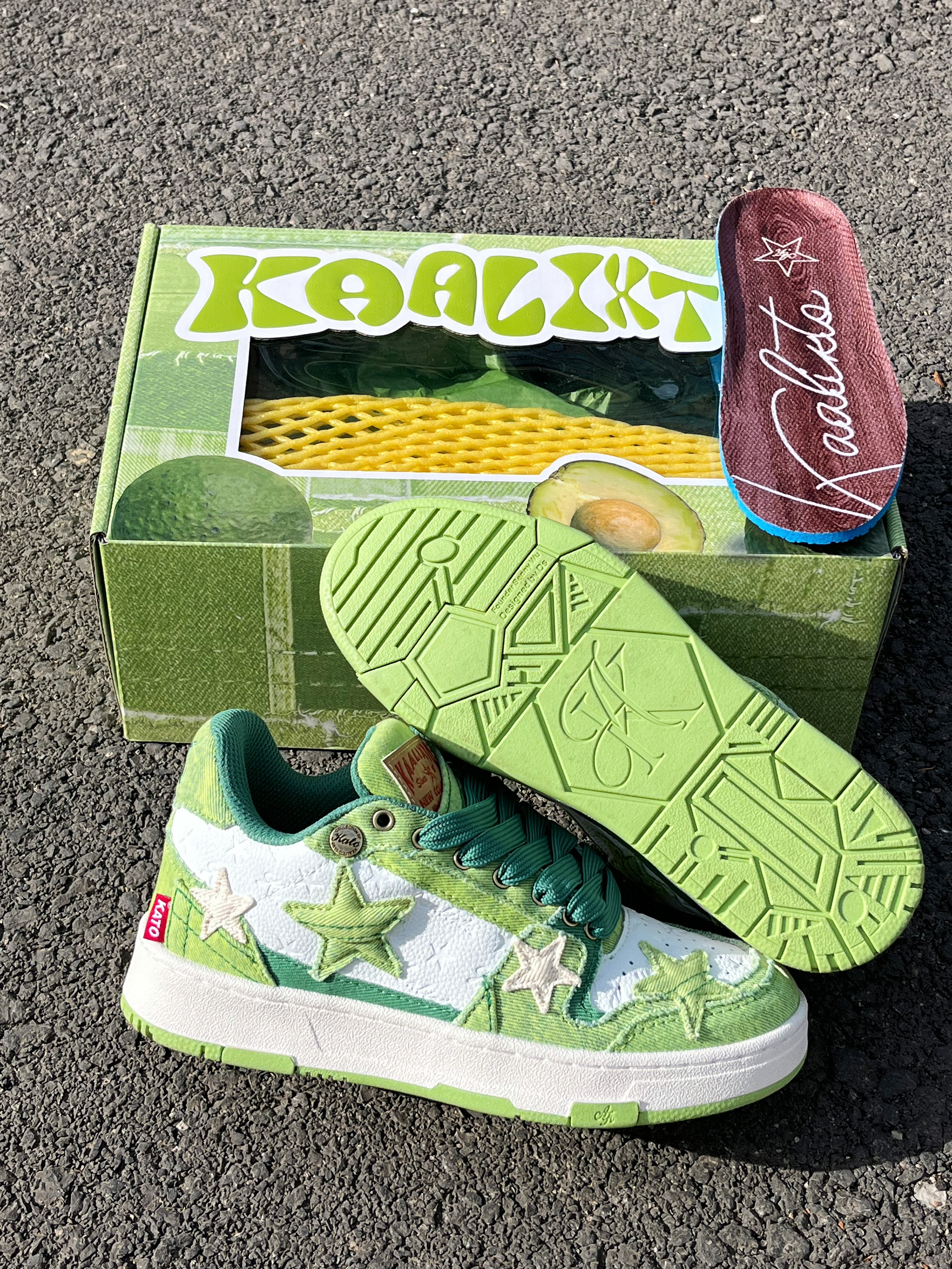 谁还没双明星同款kaalixto牛油果🥑星星鞋啦？