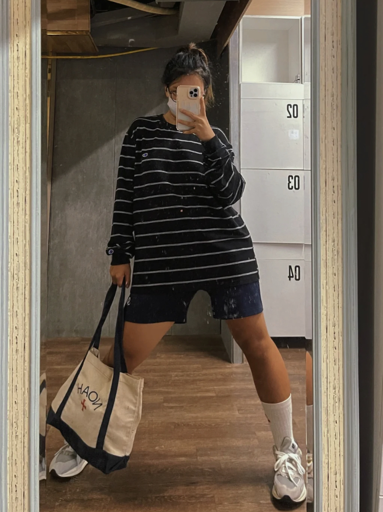 尝试一个新look！打篮球穿短裤噜~