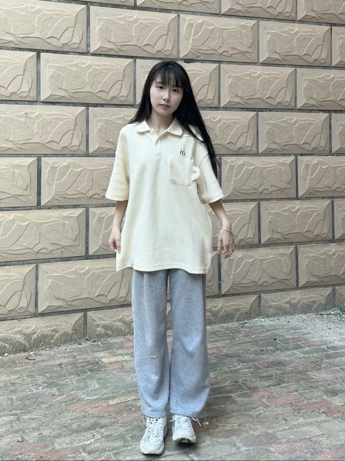 714street 清新甜美的华夫格polo太适合夏天啦