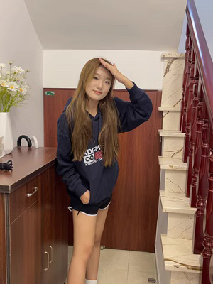 XDFM 国潮F字母印花连帽卫衣男女秋季美式重磅情侣长袖帽衫上衣