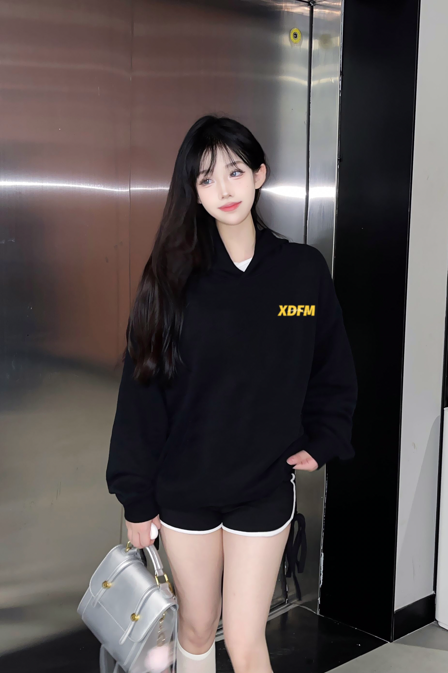 XDFM重磅帽衫创意M字母麦当劳连帽卫衣美式宽松休闲简约高街vintage加绒情侣上衣秋冬季