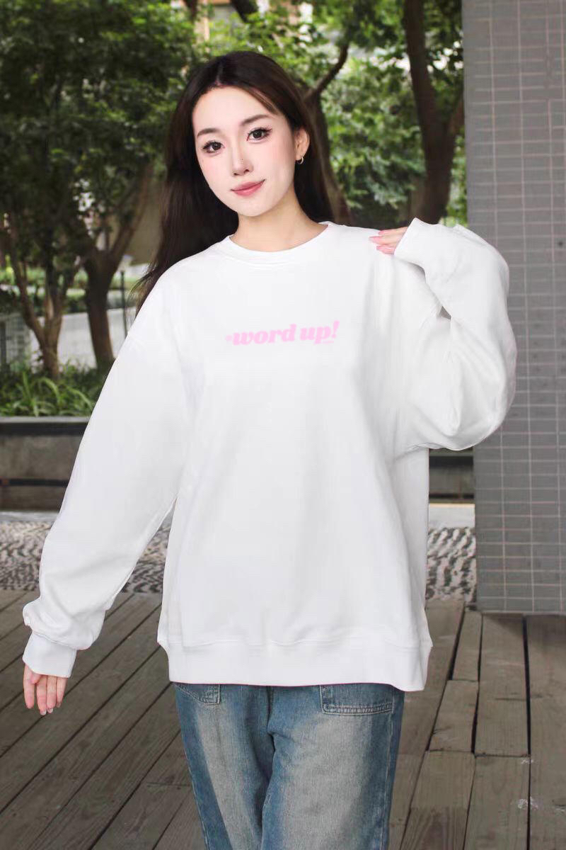 XDFM美式休闲高街复古秋冬款圆领卫衣简约设计感M字母印花重磅420g套头长袖宽松情侣小众上衣