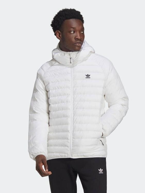 推荐商品：adidas originals 运动休闲保暖连帽棉服 HD4756 白