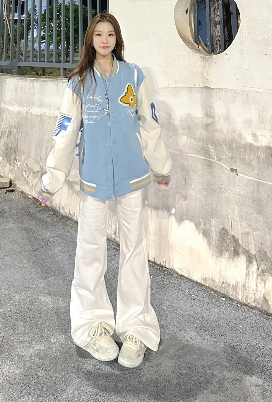 奶蓝棒球服美式活力少女上线!!