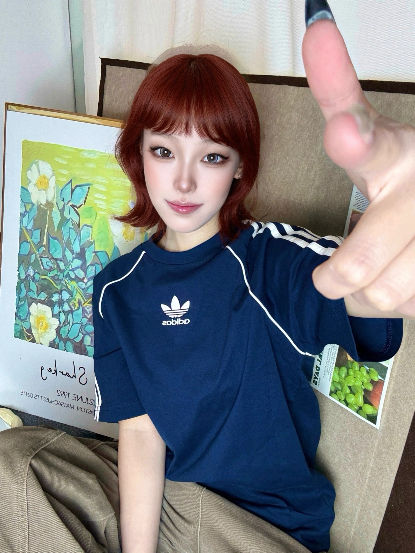 ☘️小个子通勤穿|Adidas藏蓝T+休闲裤=复古少年感