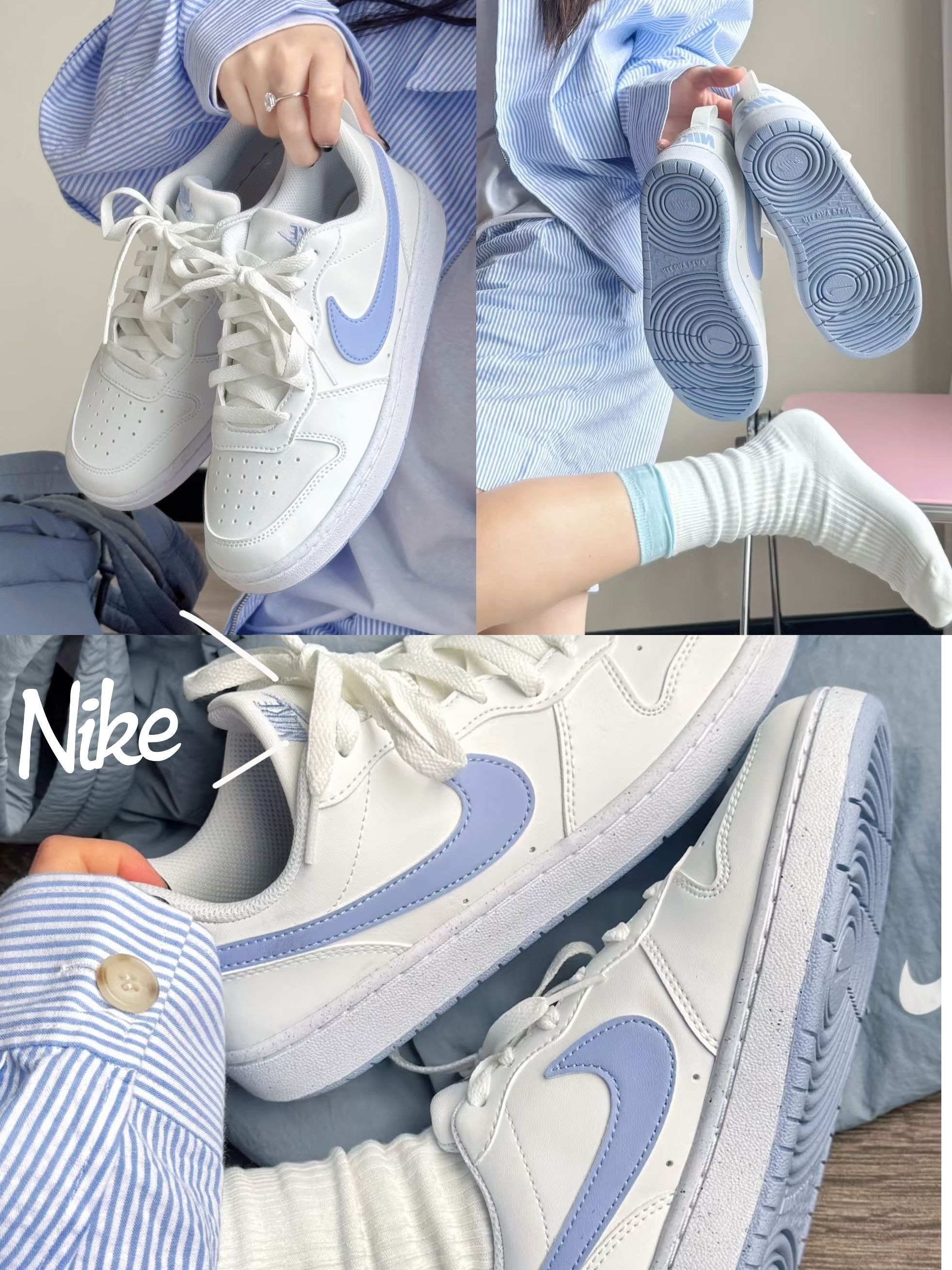 奶fufu白蓝板鞋💙温柔感直接焊在脚上