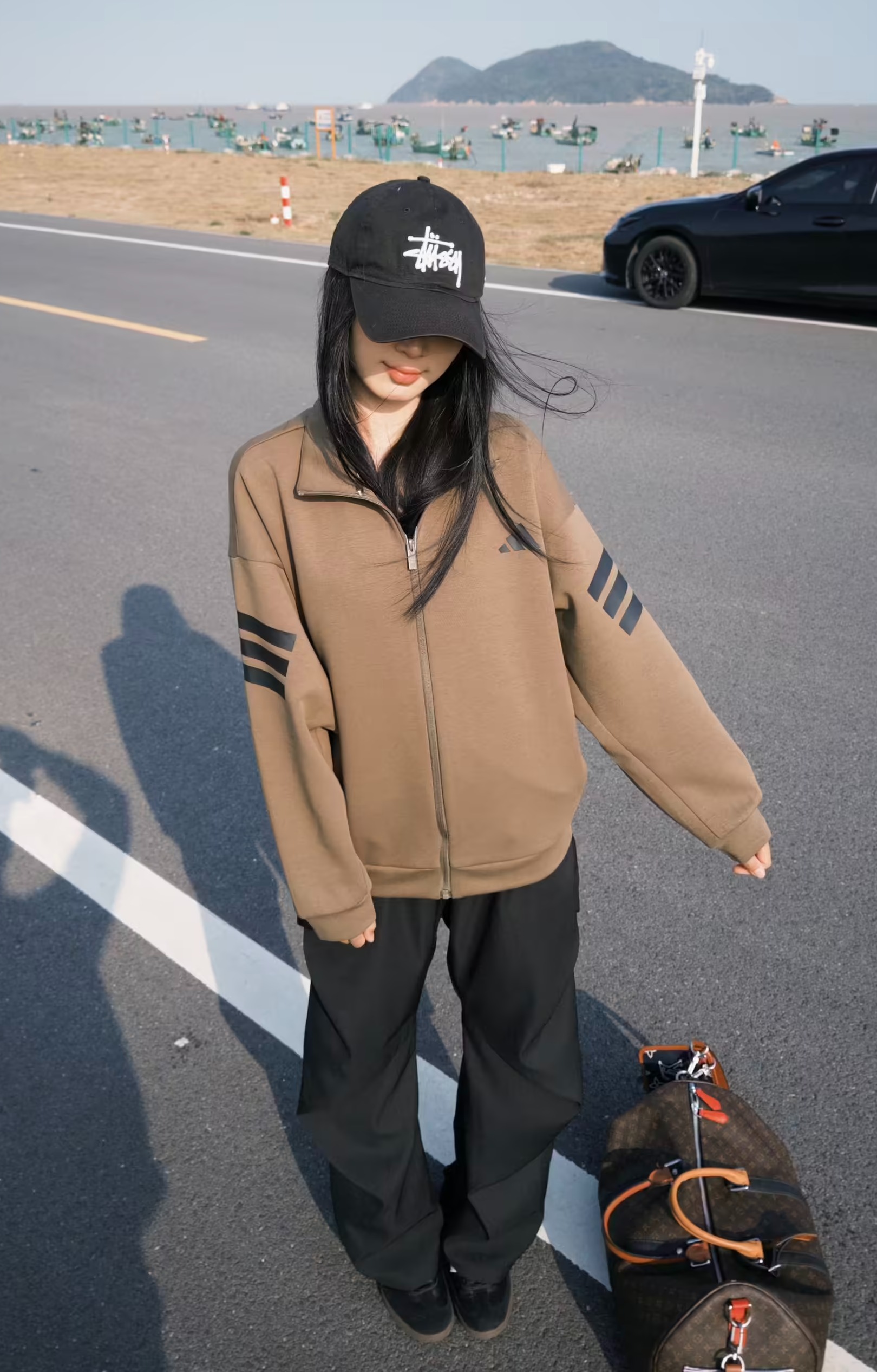 Spring/橄榄色Adidas配西装裤 帅气拉满