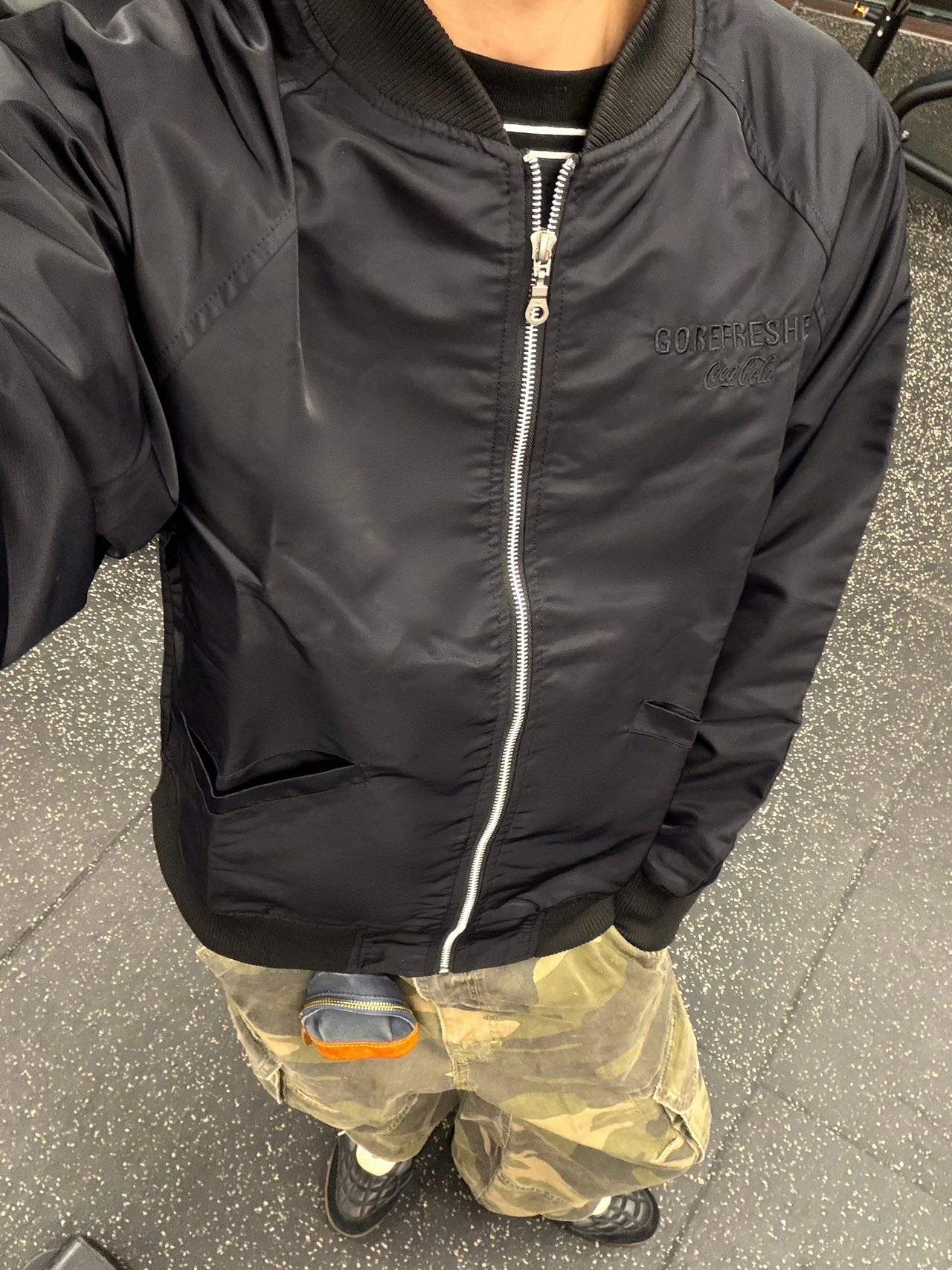 GYM OOTD🏋️♀️飞行夹克太适合秋冬啦!