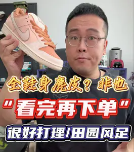 懒人必备!看似全鞋身麂皮材质覆盖,实则很好打理的光面皮革,田园风蛮足DunkSB