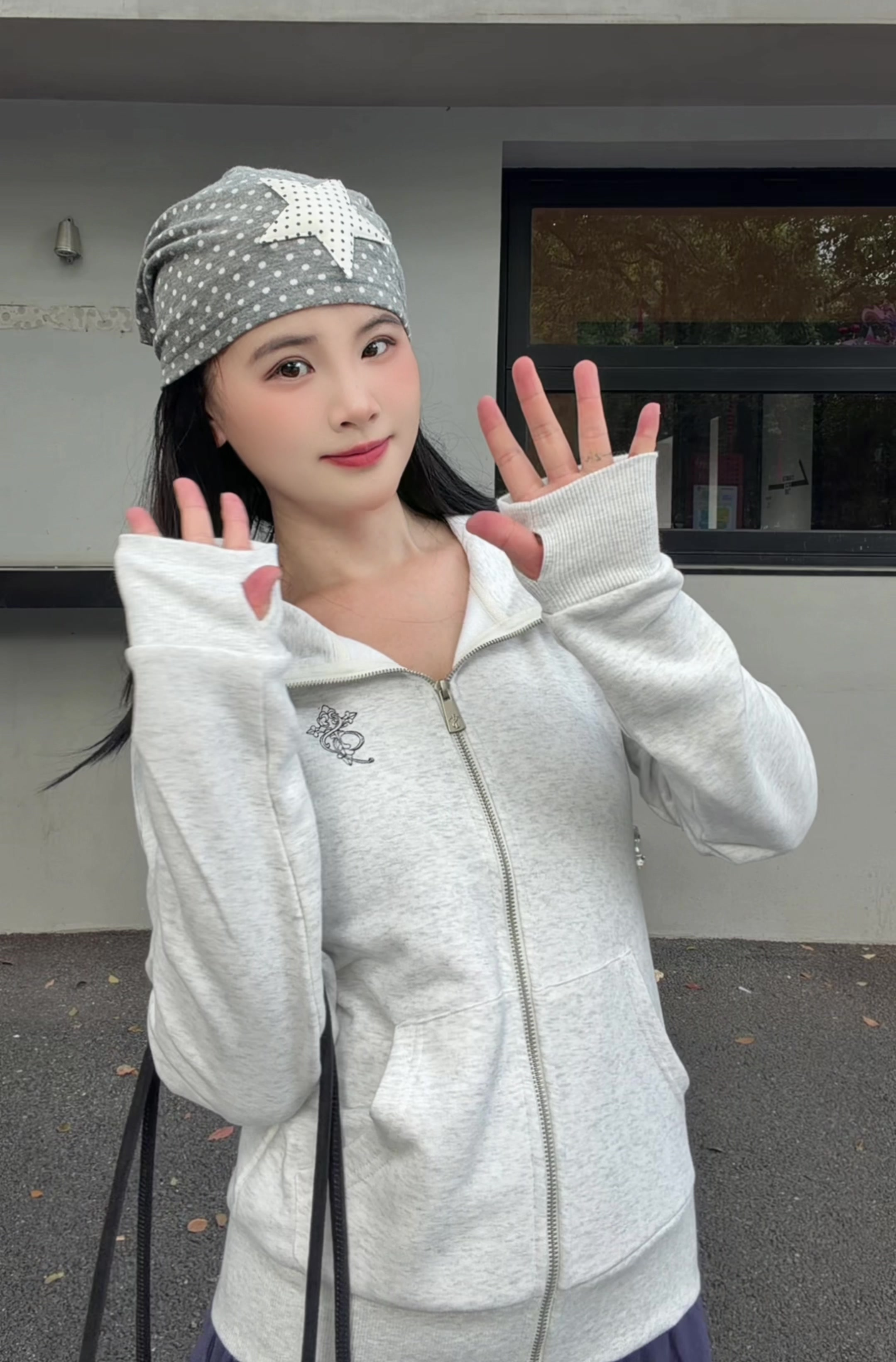 浅花灰STK卫衣外套|慵懒松弛感天花板