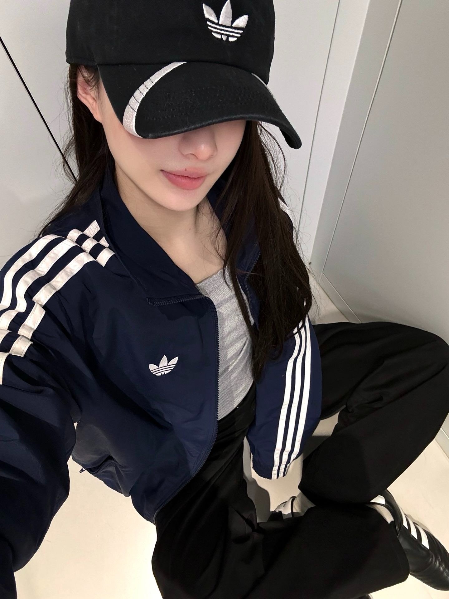 美式复古运动风 | 藏蓝三条杠+显瘦小心机