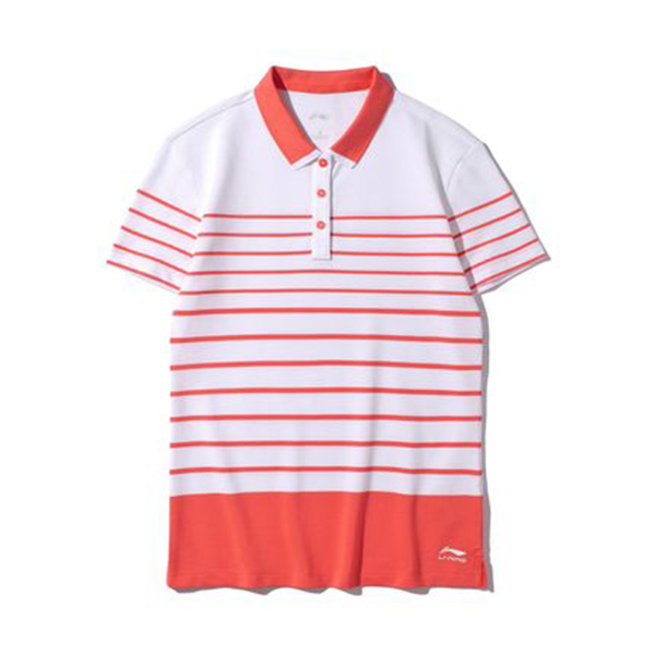 Li Ning 条纹休闲短袖Polo衫 男女同款 APLP062
