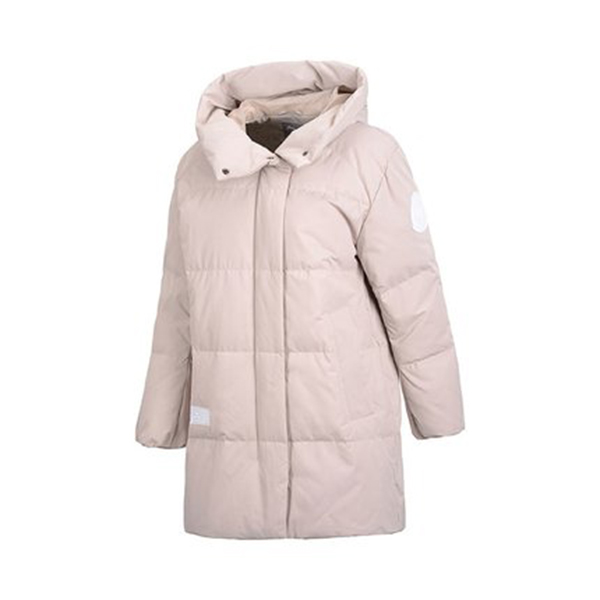Li Ning 中长款连帽白鸭绒羽绒服 AYMN058